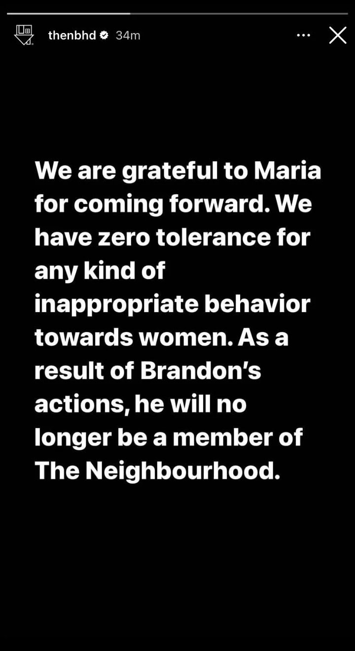 The Neighbourhood's IG Story