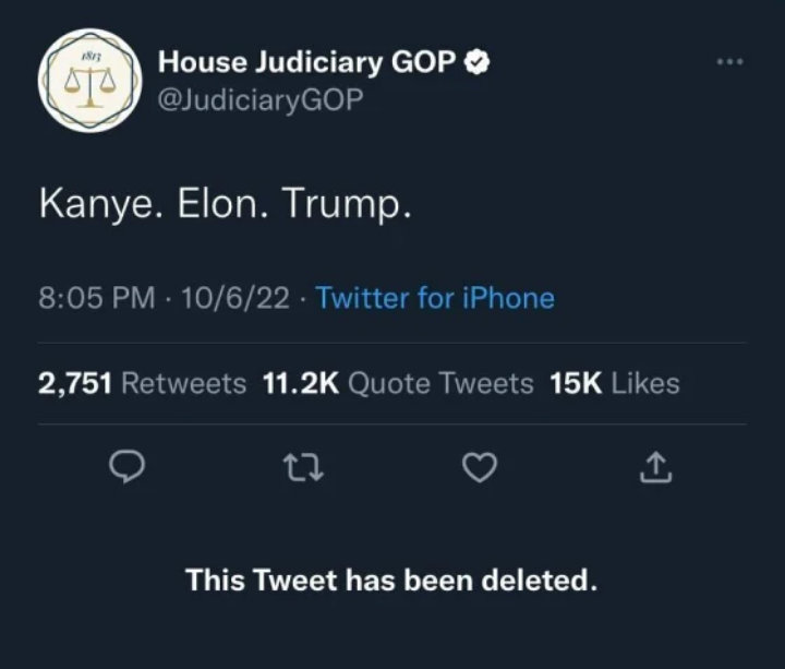 House Judiciary Committee's tweet