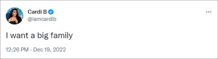 Cardi B's tweet