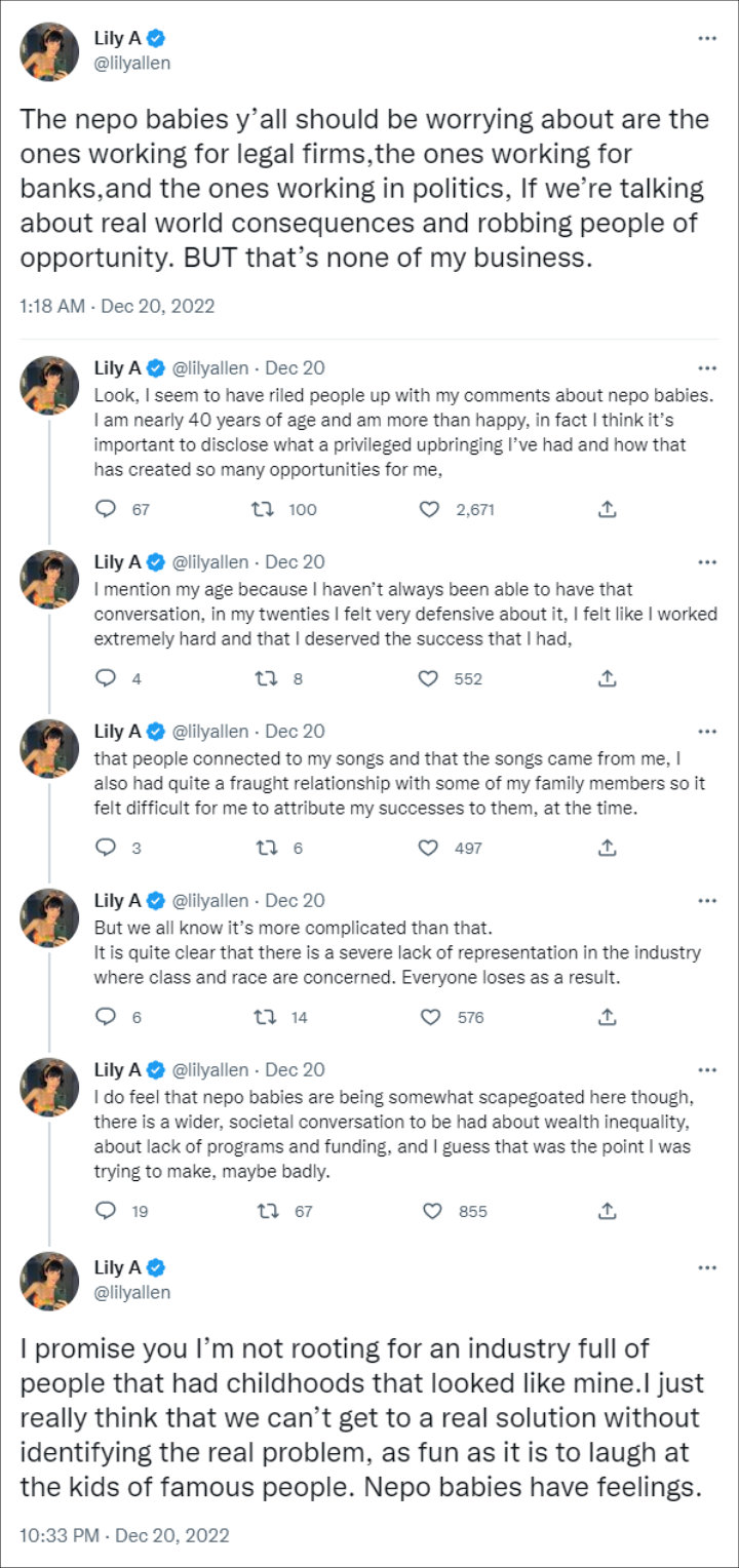 Lily Allen's Tweets