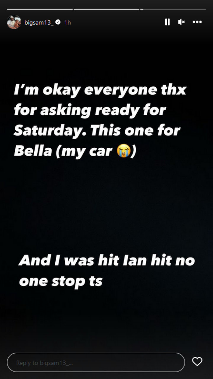 Sam Williams' IG Story
