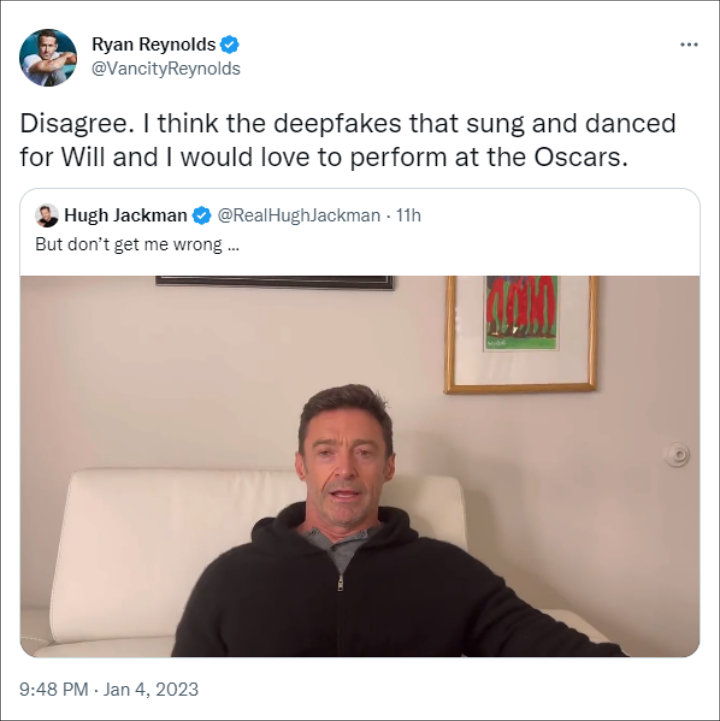 Ryan Reynolds' Response to Hugh Jackman's Video