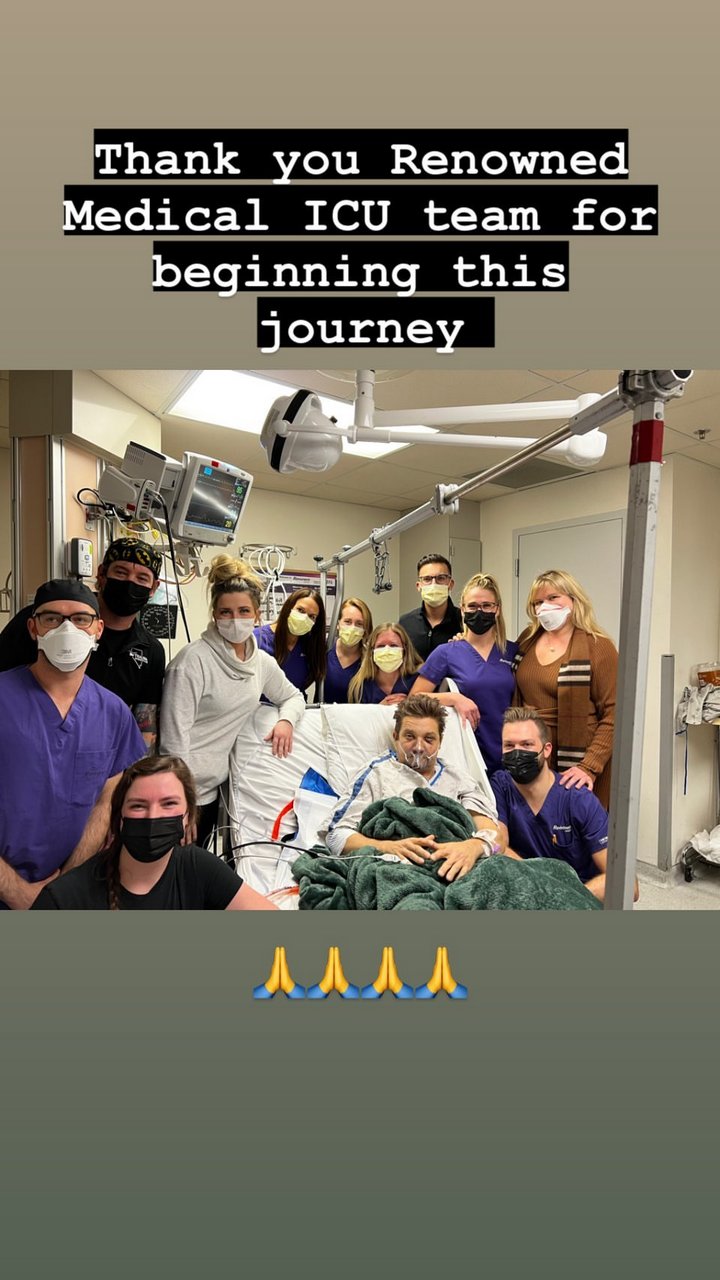 Jeremy Renner pays tribute to medical team
