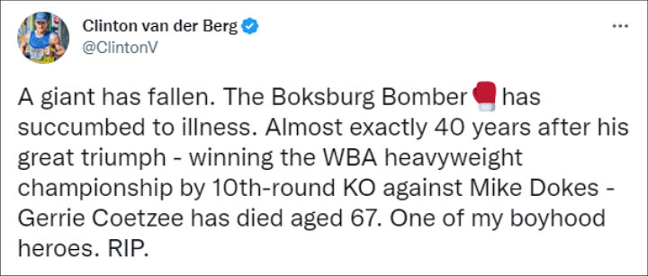 Clinton van der Berg via Twitter