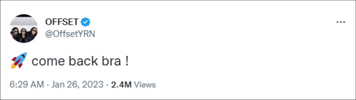 Offset via Twitter