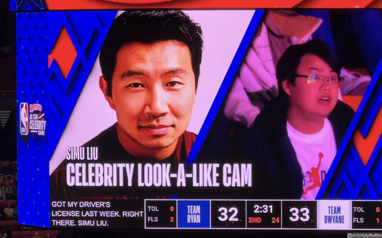 Simu Liu Blasts Celebrity Look-Alike Corner at NBA All-Star Celebrity Game