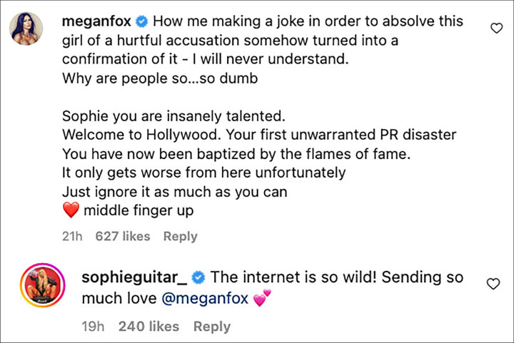 Megan Fox and Sophie Lloyd via IG
