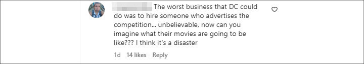 Comment on James Gunn's IG Post