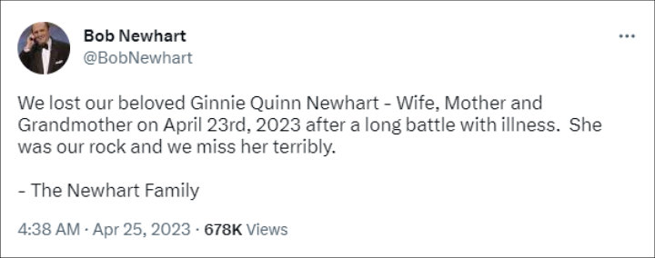 Bob Newhart's Tweet