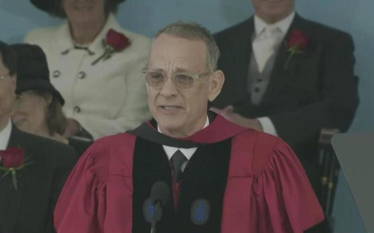 Tom Hanks Receives 'Wilson' Volleyball as He Picks Up Honorary Degree at Harvard