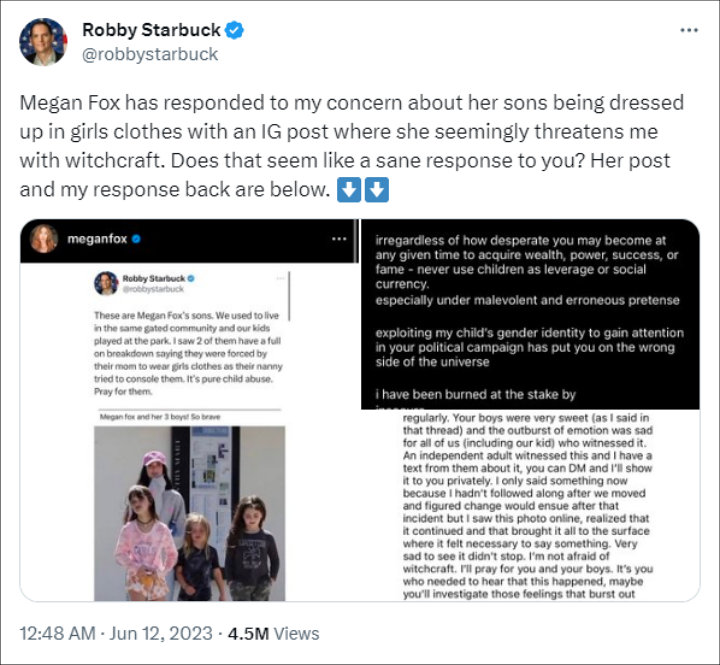 Robby Starbuck's Tweet