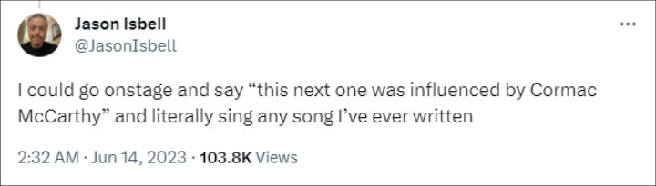 Jason Isbell's tweet