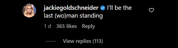 Jackie Goldschneider Instagram comment