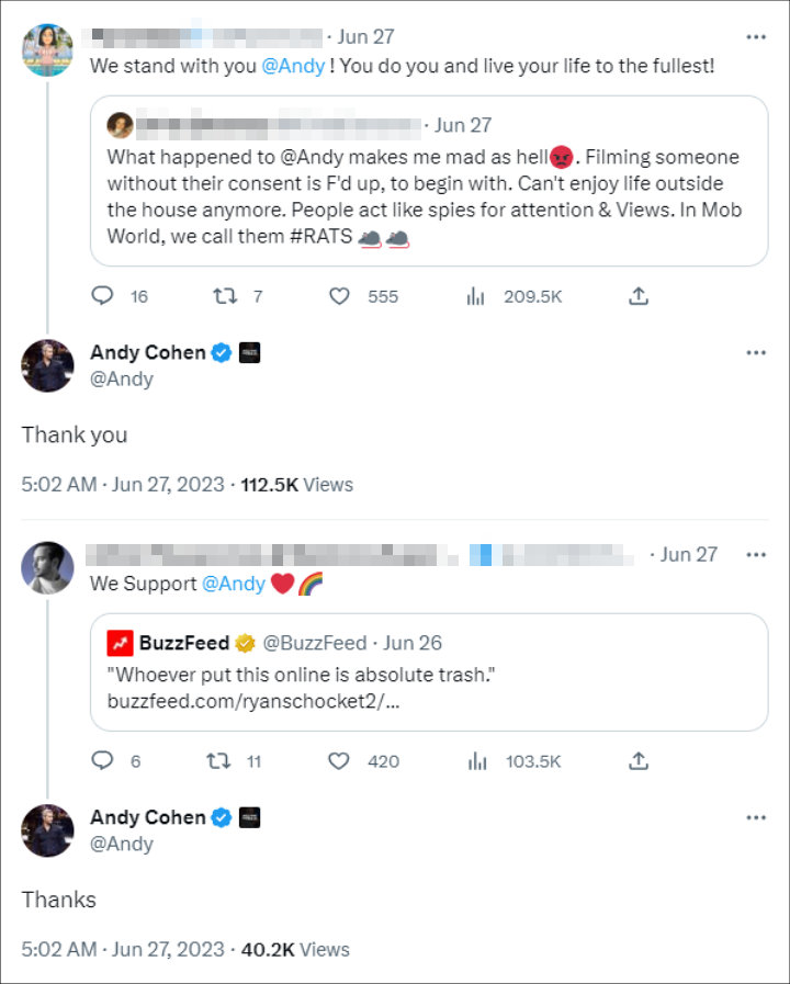 Andy Cohen Tweets