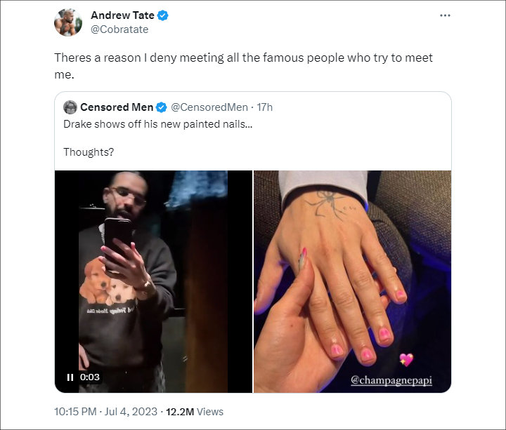 Andrew Tate tweet.