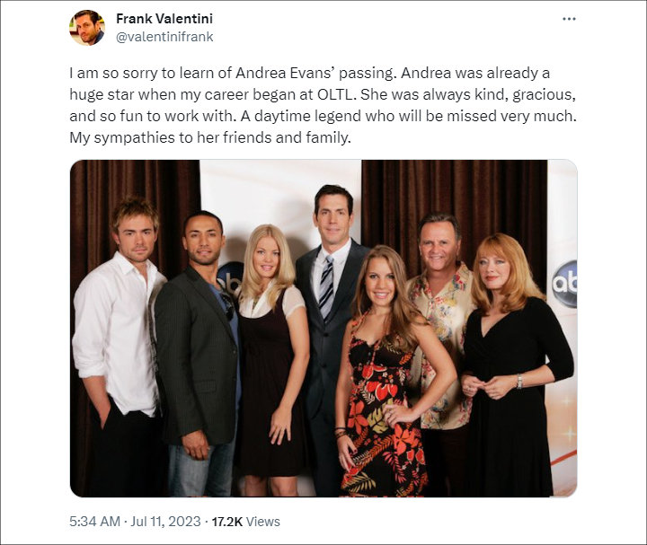 Frank Valentini's Tweet