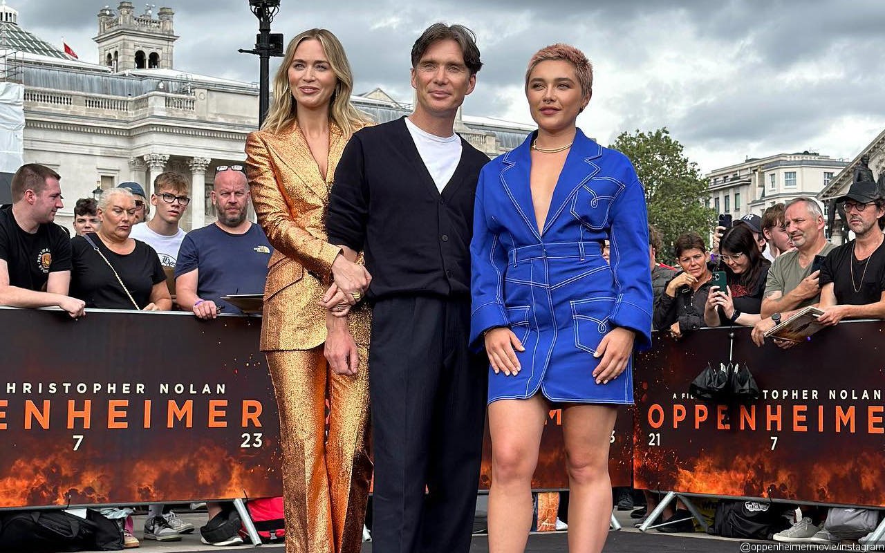 Emily Blunt Saved From Wardrobe Malfunction by Florence Pugh at 'Oppenheimer' Photocall