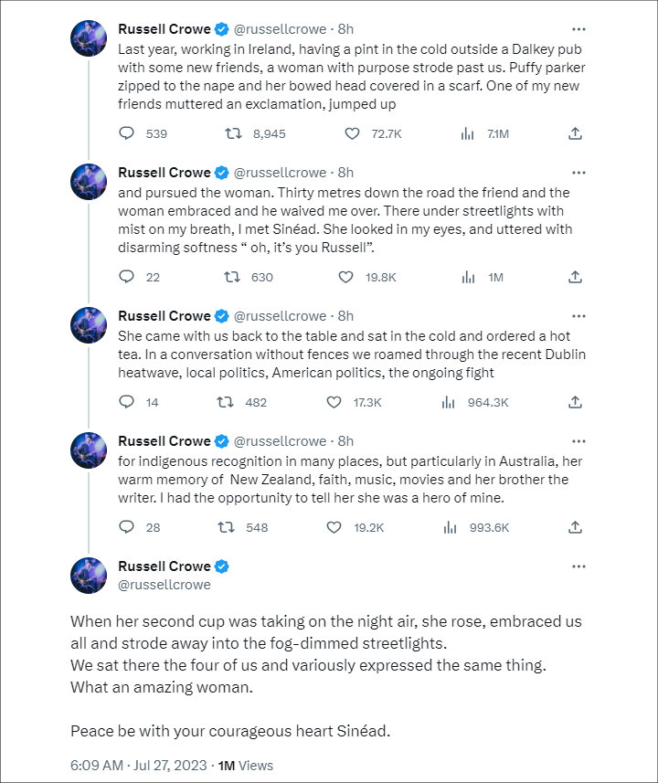 Russell Crowe's Tweets