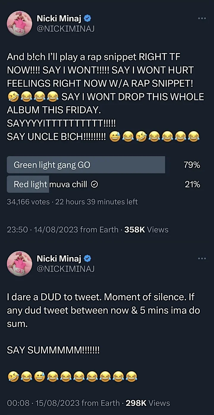 Nicki Minaj's tweets