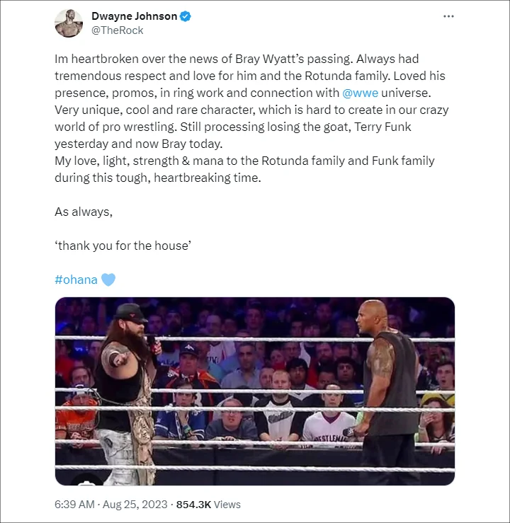 The Rock's tweet