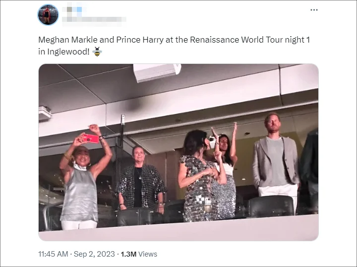 Prince Harry at Beyonce's concert