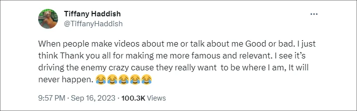 Tiffany Haddish tweet