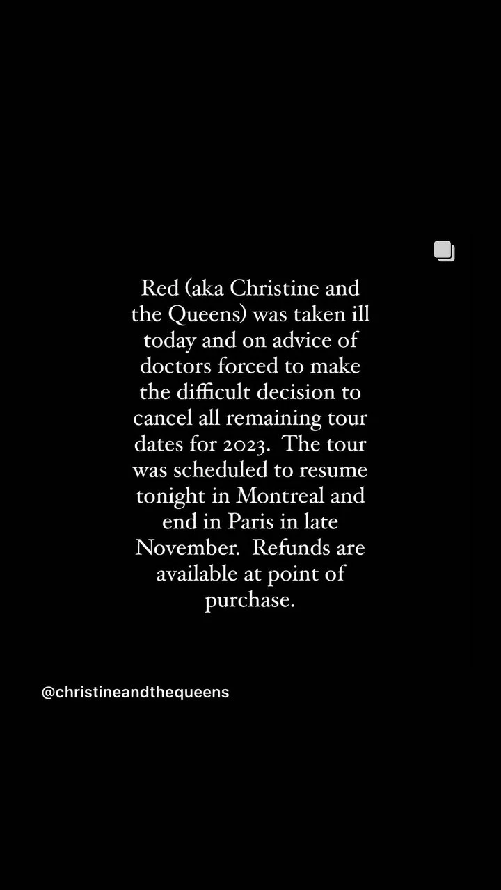 Christine and the Queens cancels 2023 tour dates