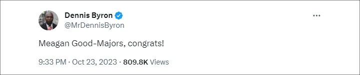 Dennis Byron's Tweet