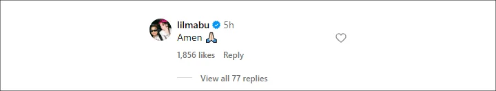 Lil Mabu's IG Comment