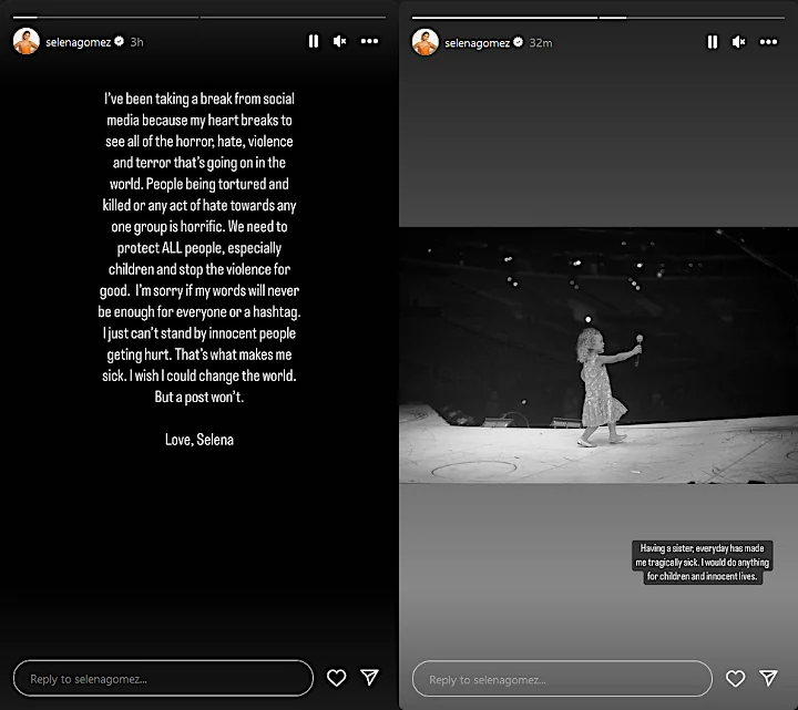 Selena Gomez's IG Stories