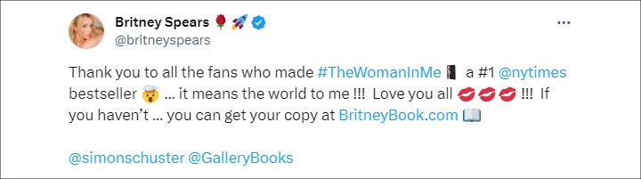 Britney Spears' Tweet