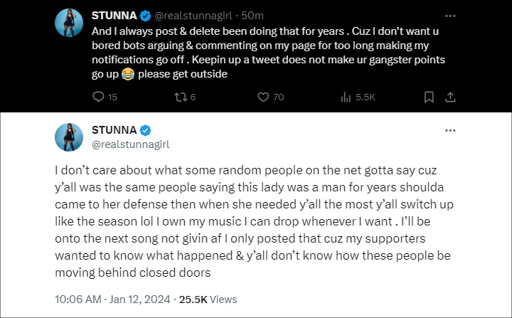 Stunna Girl Tweets