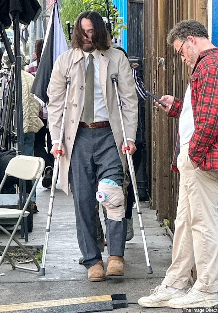 Keanu Reeves and Seth Rogen on 'Good Fortune' Set