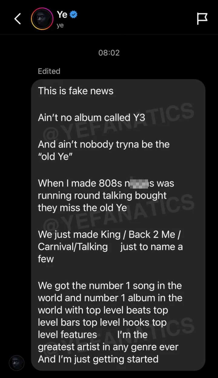 Kanye West Message