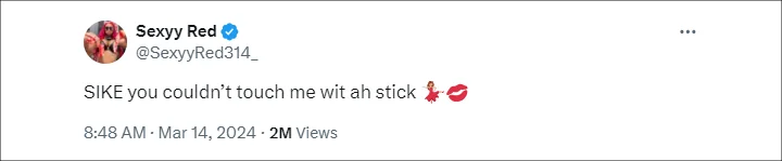 Sexyy Red's Tweet