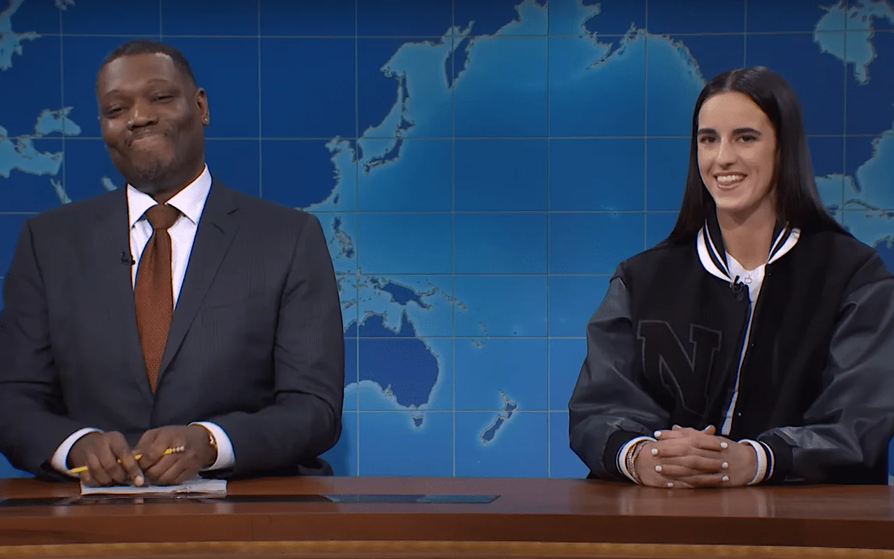 Caitlin Clark Trolls Michael Che on 'SNL' for Poking Fun at Women's Basketball