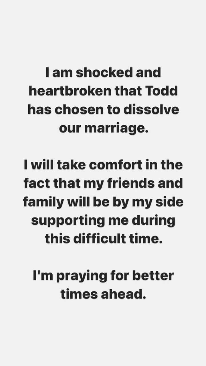 Alexia Nepola reacts to husband's divorce filing