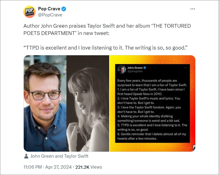 John Green Tweet