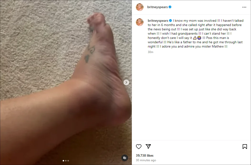 Britney Spears' IG Post