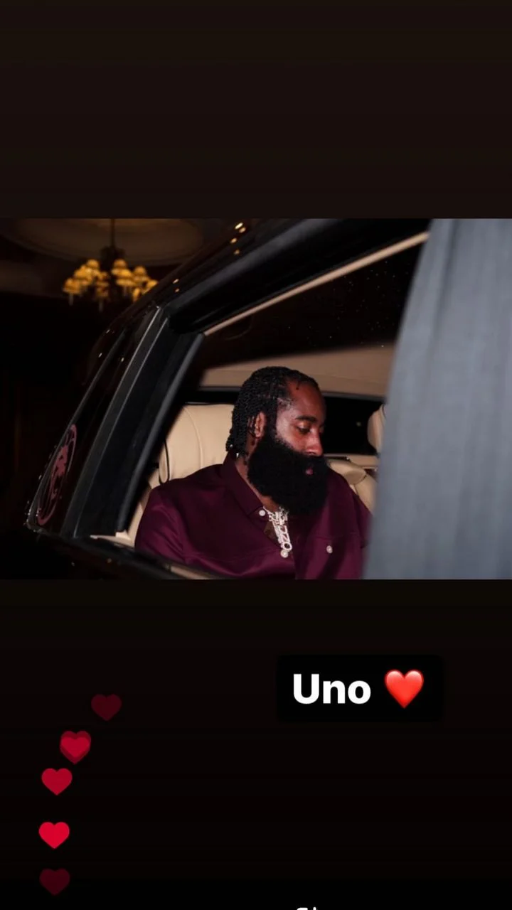 Paije Speights shares a picture of James Harden with a love emoji