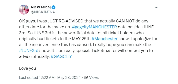Nicki Minaj Tweet