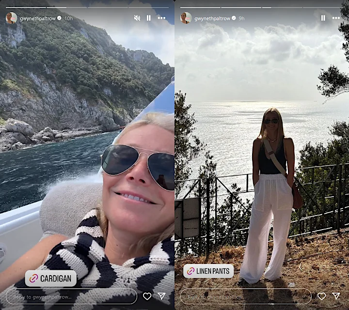 Gwyneth Paltrow's Instagram Stories