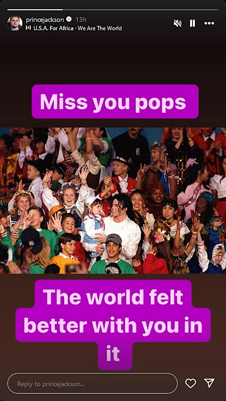 Prince Jackson's IG Story