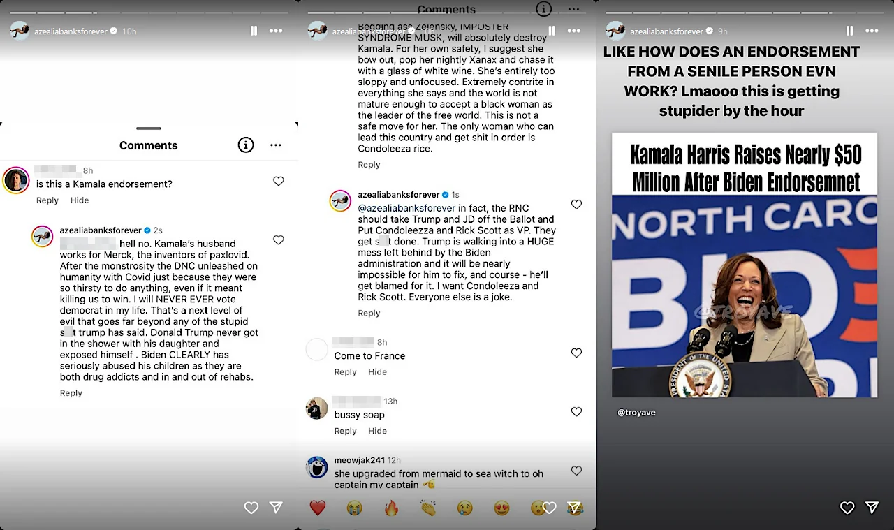 Azealia Banks' IG Stories