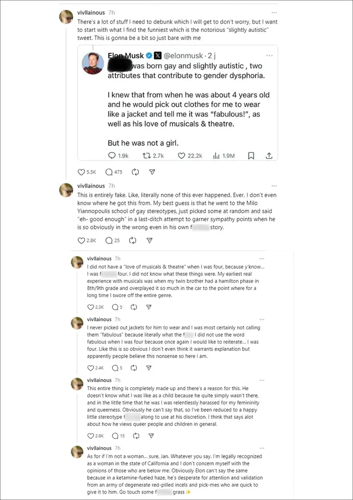 Vivian Jenna Wilson's Response to Elon Musk's Anti-Trans Comments