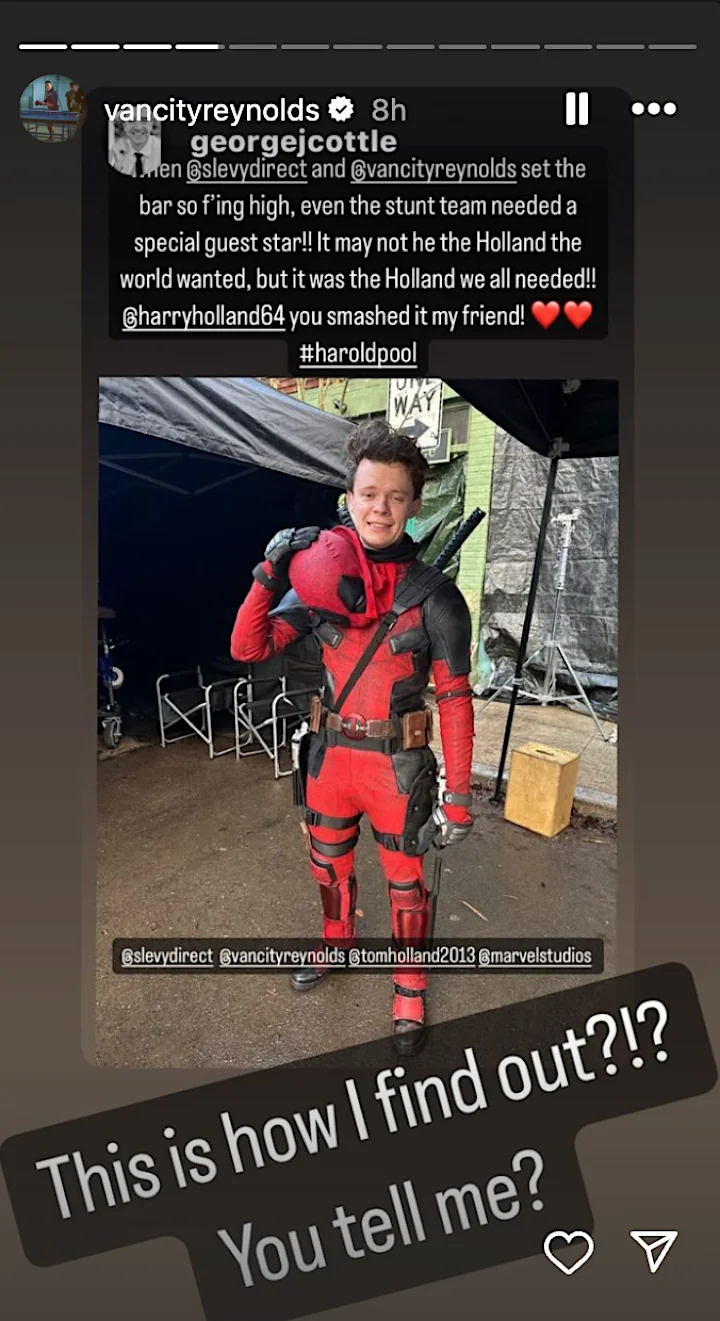 Ryan Reynolds' IG Story