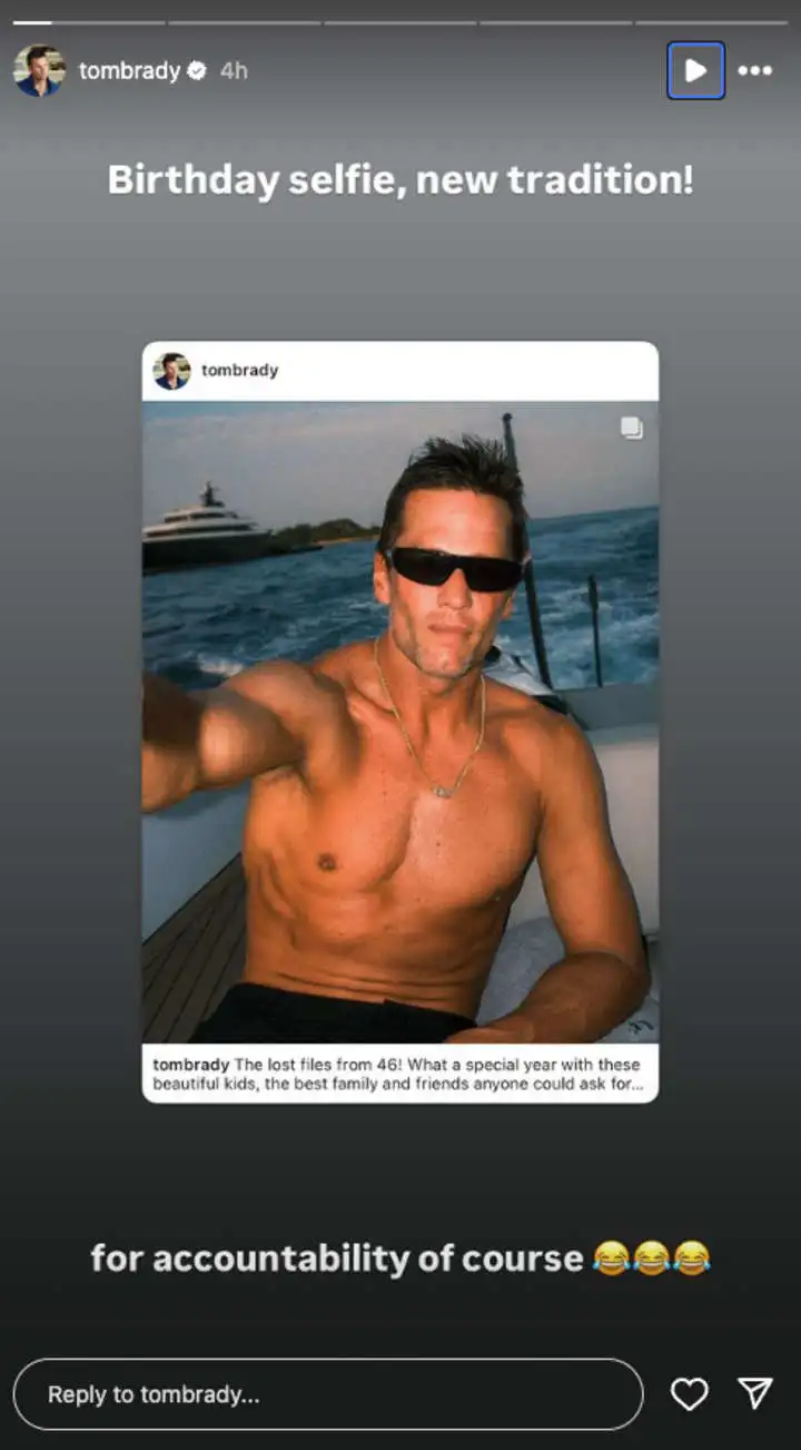 Tom Brady posts a birthday selfie