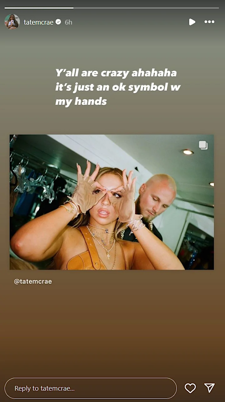 Tate McRae's IG Story