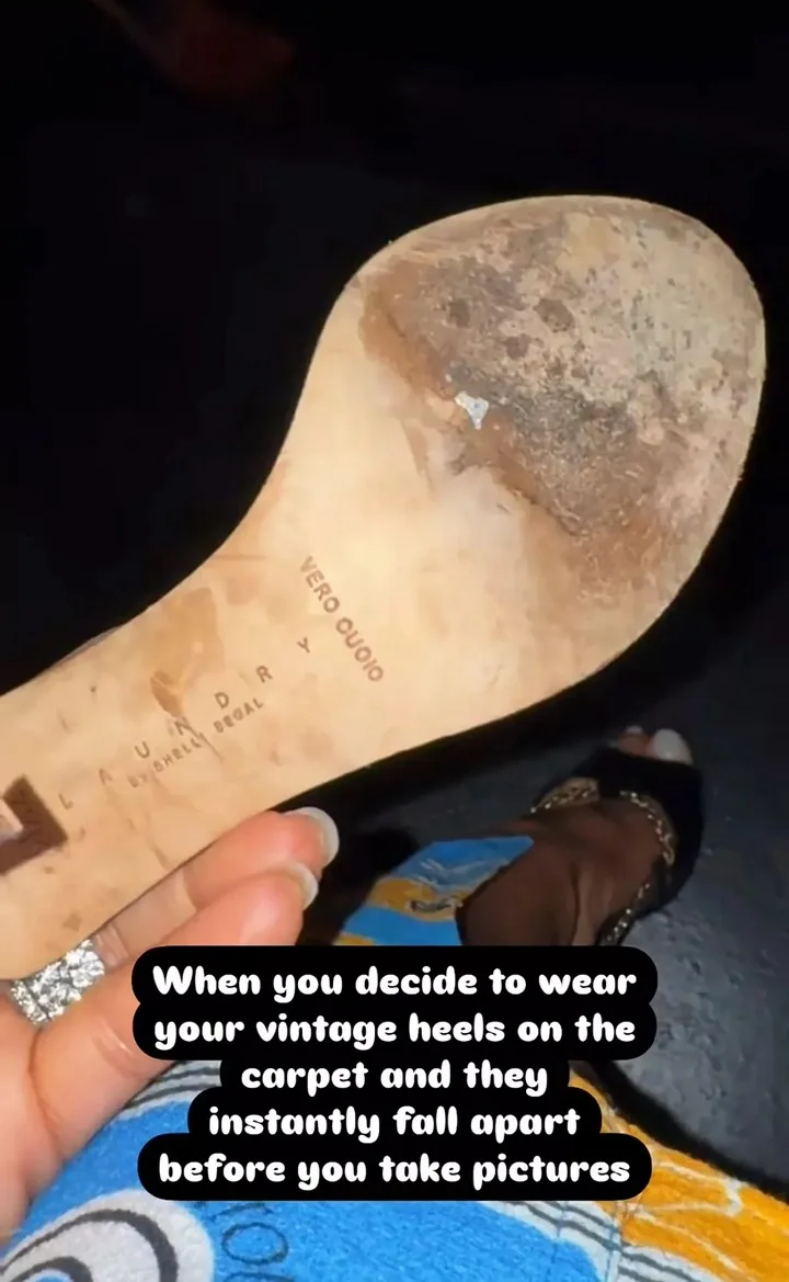 Christina Millian's shoe broke on red carpet