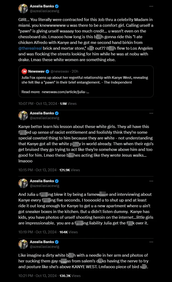 Azealia Banks' tweets